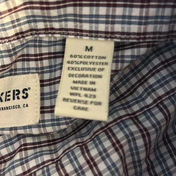Dockers Men Shirt plaid size medium, button-down, short sleeve - Picture 5 of 5